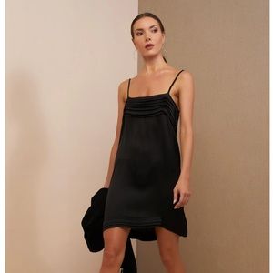 Black mini slip dress